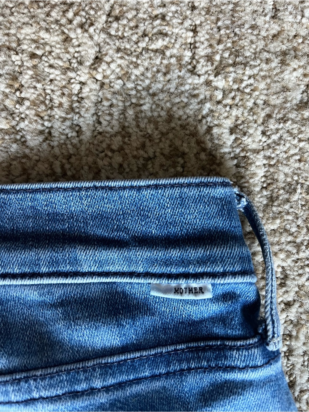 Mother The Dropout Distressed Blue Jeans - Picture 11 of 11